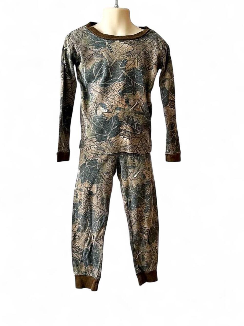 Joe Boxer green + brown leaf print pajama set